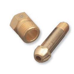 Western Enterprises Regulator Inlet Nipple, 1/4 in (NPT),3 in, CGA-500;CGA-510;CGA-580;CGA-590, w/Filter (312-15-3SF) Each