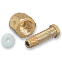 Western Enterprises Regulator Inlet Nipples, CO2;Corrosive Gas, 1/4"NPT, 2 1/2", Brass,CGA320;CGA330 (312-CO-4CV) Each