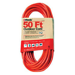 Woods Wire Outdoor Round Vinyl Extension Cord, 50 ft, 1 Outlet, Orange (860-529) Each