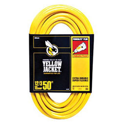 Woods Wire Yellow Jacket® Power Cord, 50 ft, 1 Outlet, Yellow (860-2884) Each