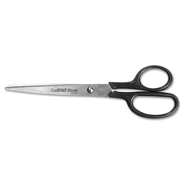 Westcott® Straight Contract Scissors, 8" Long, 3" Cut Length, Black Straight Handle (ACM10572) Each