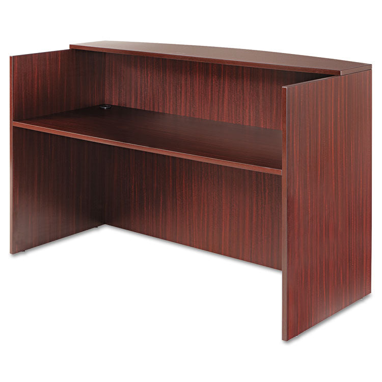 Alera® Alera Valencia Series Reception Desk with Transaction Counter, 71" x 35.5" x 29.5" to 42.5", Mahogany (ALEVA327236MY)