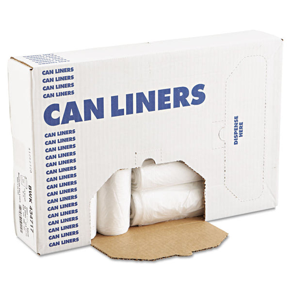 AccuFit® High-Density Can Liners with AccuFit Sizing, 23 gal, 14 microns, 29" x 45", Natural, 25 Bags/Roll, 10 Rolls/Carton (HERZ5845HNR01)