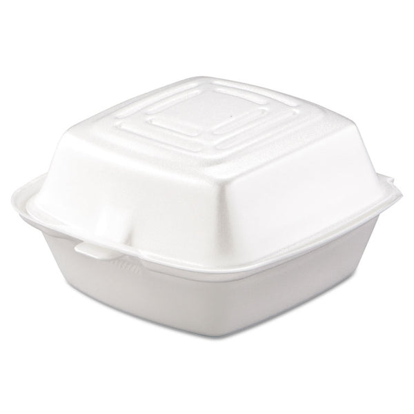 Dart® Foam Hinged Lid Containers, 5.38 x 5.5 x 2.88, White, 500/Carton (DCC50HT1)