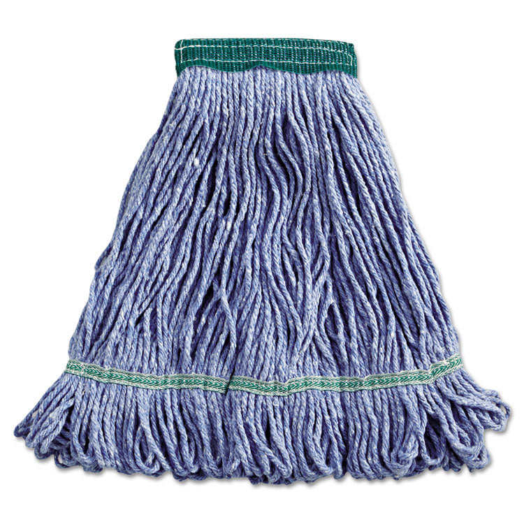 Boardwalk® Super Loop Wet Mop Head, Cotton/Synthetic Fiber, 5" Headband, Medium Size, Blue (BWK502BLEA)