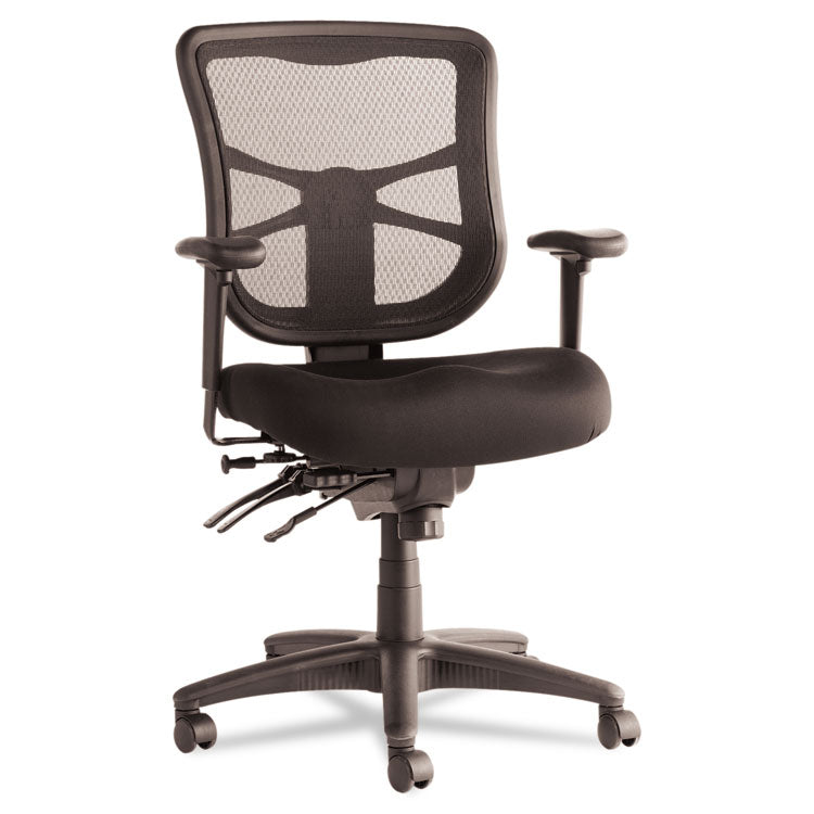 Alera® Alera Elusion Series Mesh Mid-Back Multifunction Chair, Supports Up to 275 lb, 17.7" to 21.4" Seat Height, Black (ALEEL42ME10B)