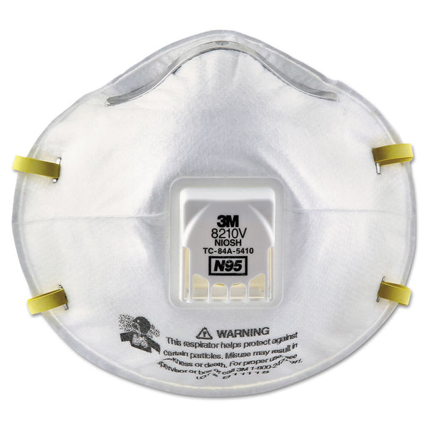 3M™ Particulate Respirator 8210V, N95, Cool Flow Valve, Standard Size, 10/Box (MMM8210V)