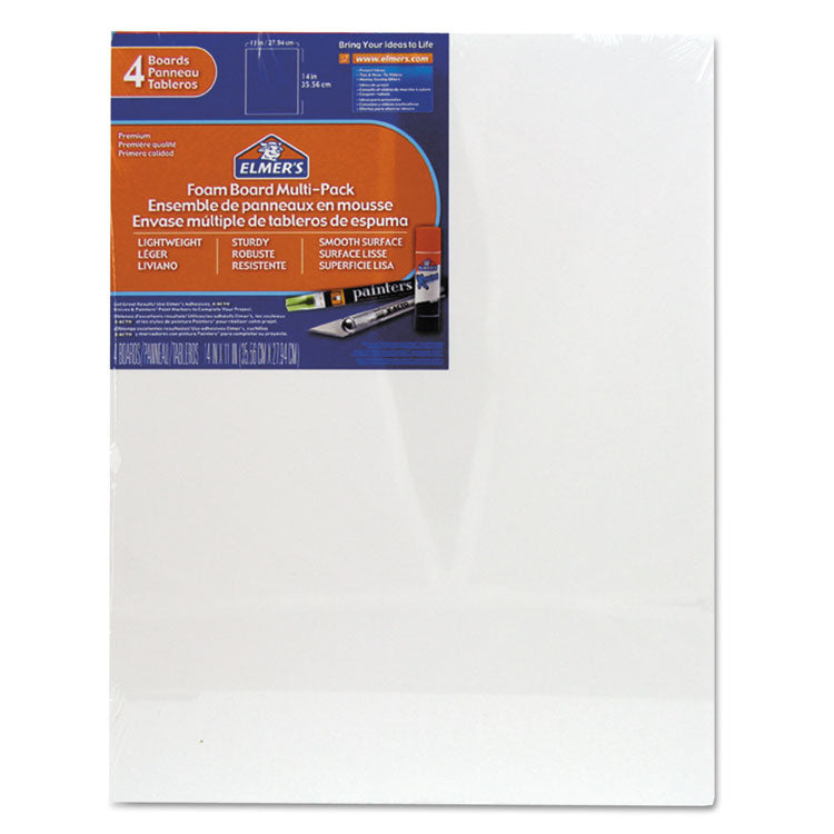 Fome-Cor® Pro White Pre-Cut Foam Board Multi-Packs, 11 x 14, 4/Pack (ACJ07007109)