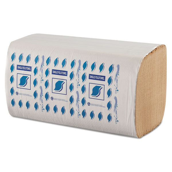 GEN Single-Fold Paper Towels, 1-Ply, 9 x 9.25, Kraft, 334/Pack, 12 Packs/Carton (GENSF5001K)