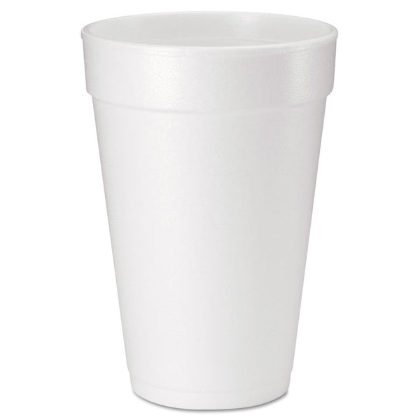 Dart® Foam Drink Cups, 16 oz, White, 20/Bag, 25 Bags/Carton (DCC16J165)