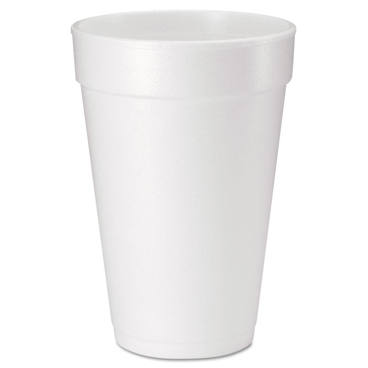 Dart® Foam Drink Cups, 16 oz, White, 20/Bag, 25 Bags/Carton (DCC16J165) Case of 500