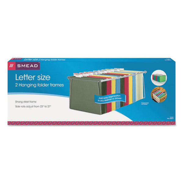 Smead™ Steel Hanging Folder Drawer Frame, Letter Size, 23" to 27" Long, Gray, 2/Pack (SMD64872)