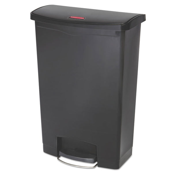 Rubbermaid® Commercial Streamline Resin Step-On Container, Front Step Style, 24 gal, Polyethylene, Black (RCP1883615)