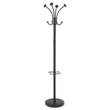 Alba™ Viena Coat Stand, Eight Knobs, Steel, 16w x 16d x 70.5h, Black (ABAPMVIENAN) Each