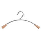 Alba™ Metal and Wood Coat Hangers, 16.8", Metallic Gray/Mahogany, 6/Set (ABAPMCIN6)