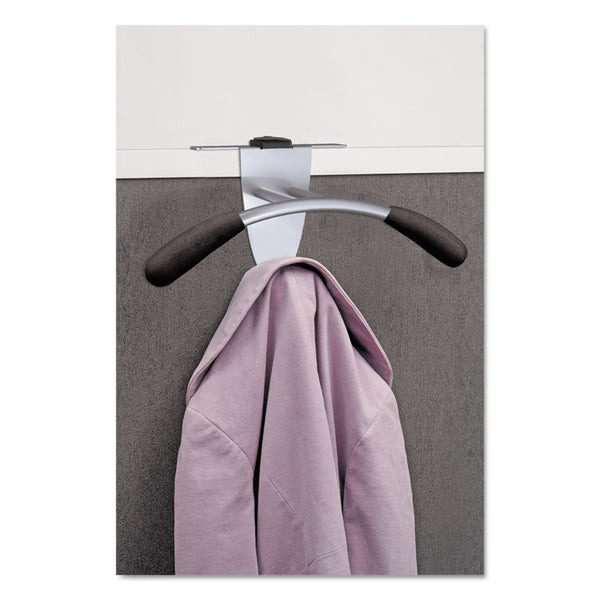 Alba™ Hanger Shaped Partition Coat Hook, Metal/Foam/ABS, Silver/Black (ABAPMMOUSPART)