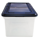 Innovative Storage Designs Extra-Capacity 28" File Tote, Letter Files, 23.25" x 14.25" x 10.63", Clear/Navy (AVT55797)