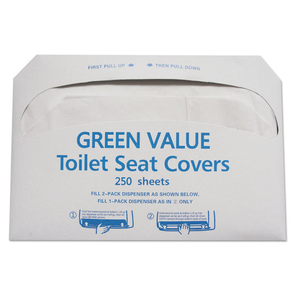 GEN Half-Fold Toilet Seat Covers, 14.75 x 16.5, White, 5,000/Carton (TEHGVTSC5000)