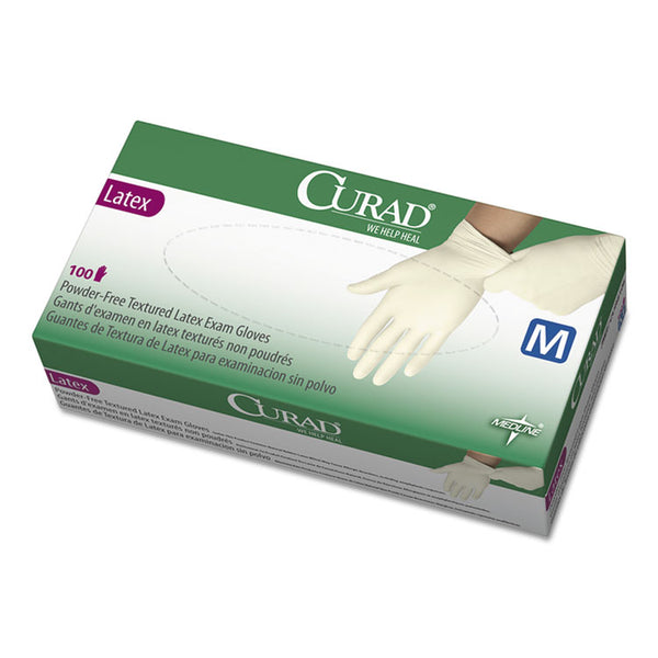 Curad® Latex Exam Gloves, Powder-Free, Medium, 100/Box (MIICUR8105)