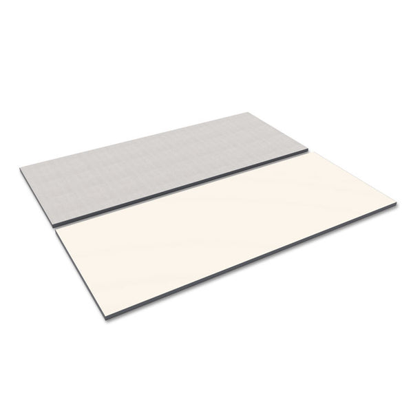 Alera® Reversible Laminate Table Top, Rectangular, 71.5w x 29.5d, White/Gray (ALETT7230WG)