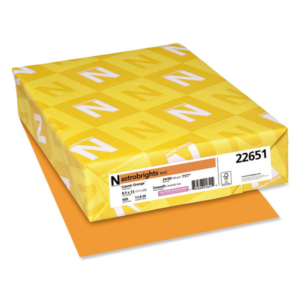 Color Paper, 24 lb Bond Weight, 8.5 x 11, Cosmic Orange, 500/Ream (WAU22651)