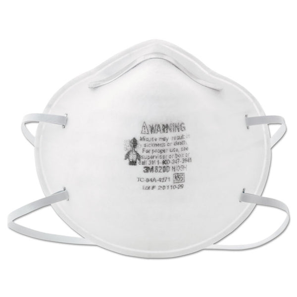 3M™ N95 Particle Respirator 8200 Mask, Standard Size, 20/Box (MMM8200)