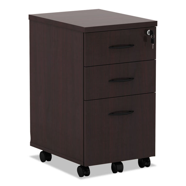 Alera® Alera Valencia Series Mobile Pedestal File, Left/Right, 3-Drawers: Box/Box/File, Legal/Letter, Mahogany, 15.88 x 20.5 x 28.38 (ALEVA572816MY)