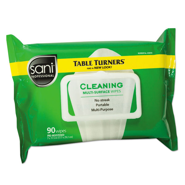 Sani Professional® Multi-Surface Cleaning Wipes, 1-Ply, 11.5 x 7, Fresh Scent, White, 90 Wipes/Pack, 12 Packs/Carton (NICA580FW)