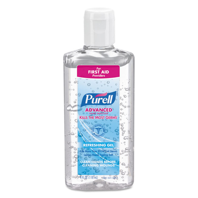 PURELL® Advanced Refreshing Gel Hand Sanitizer, 4 oz Flip-Cap Bottle, Clean Scent, 24/Carton (GOJ965124) Case of 24