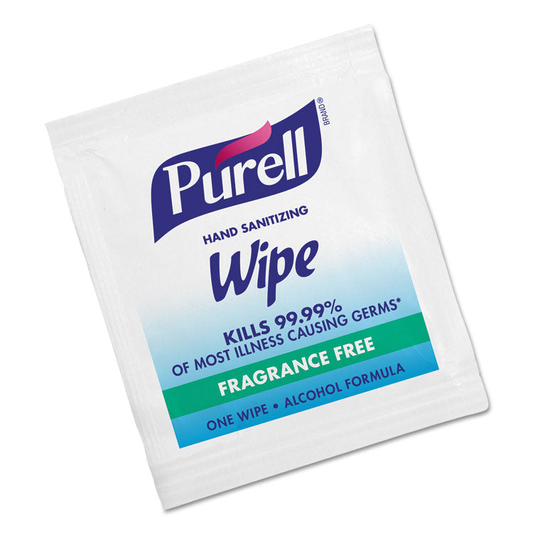 PURELL® Sanitizing Hand Wipes, Individually Wrapped, 5 x 7, Unscented, White, 100/Box (GOJ902210BX)