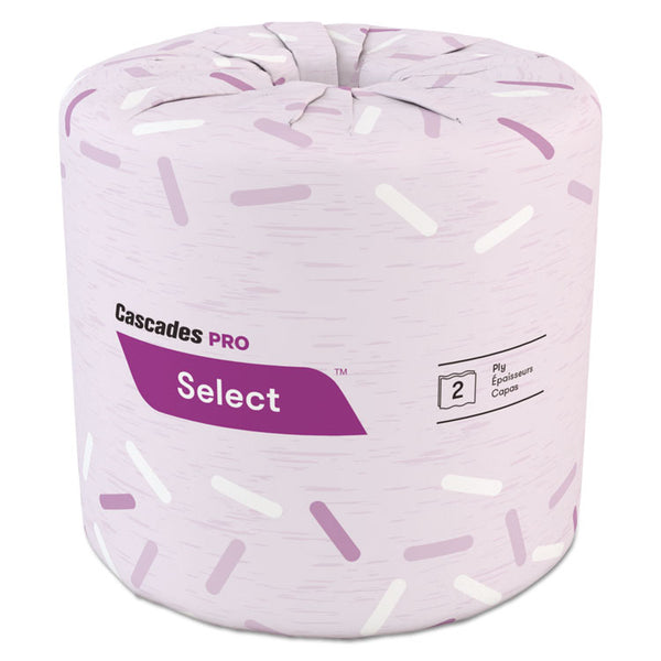 Cascades PRO Select Standard Bath Tissue, 2-Ply, White, 4 x 3.19, 500/Roll, 96/Carton (CSDB040)