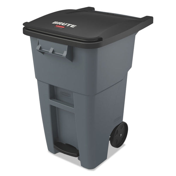 Rubbermaid® Commercial Brute Step-On Rollouts, 50 gal, Metal/Plastic, Gray (RCP1971956)