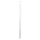 Boardwalk® Wrapped Jumbo Straws, 7.75", Polypropylene, Clear, 12,000/Carton (BWKJSTW775CLR)