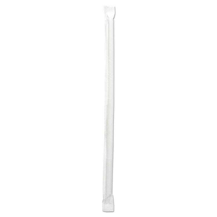 Boardwalk® Wrapped Jumbo Straws, 7.75", Polypropylene, Clear, 12,000/Carton (BWKJSTW775CLR)