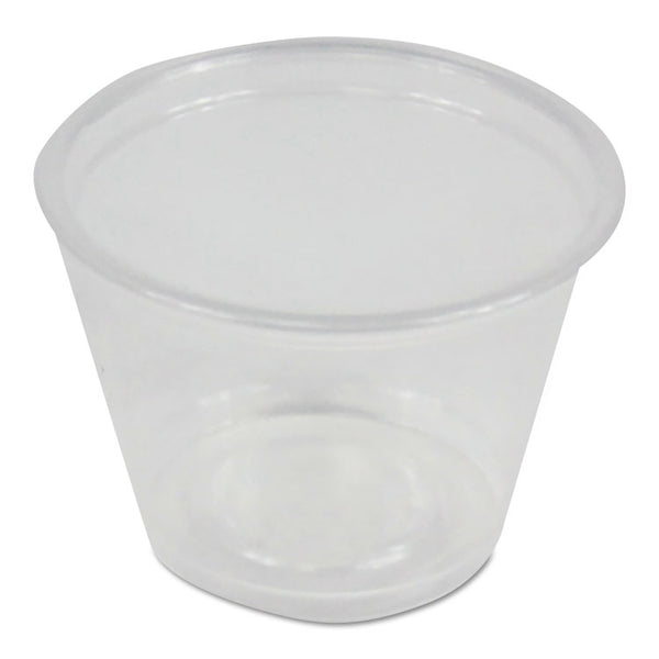 Boardwalk® Souffle/Portion Cups, 1 oz, Polypropylene, Clear, 20 Cups/Sleeve, 125 Sleeves/Carton (BWKPRTN1TS)