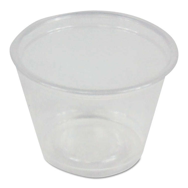 Boardwalk® Souffle/Portion Cups, 1 oz, Polypropylene, Clear, 20 Cups/Sleeve, 125 Sleeves/Carton (BWKPRTN1TS)