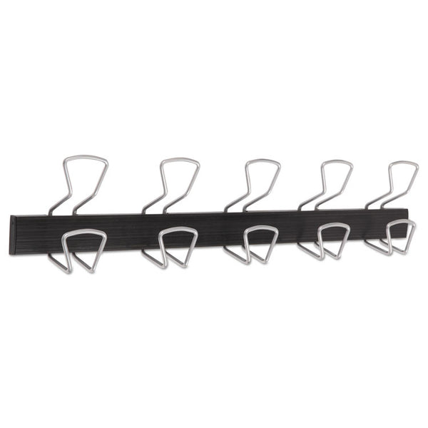 Alba™ Wall-Mount Coat Hooks, 29.92 x 2.95 x 6.45, Metal, Silver, 22 lb Capacity (ABAPMPRO5M)