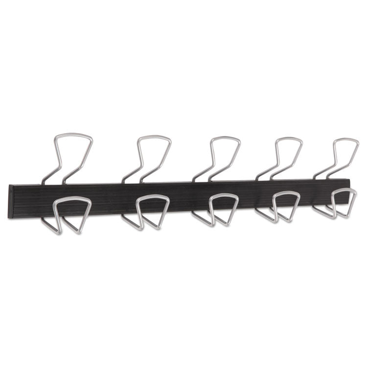 Alba™ Wall-Mount Coat Hooks, 29.92 x 2.95 x 6.45, Metal, Silver, 22 lb Capacity (ABAPMPRO5M) Each