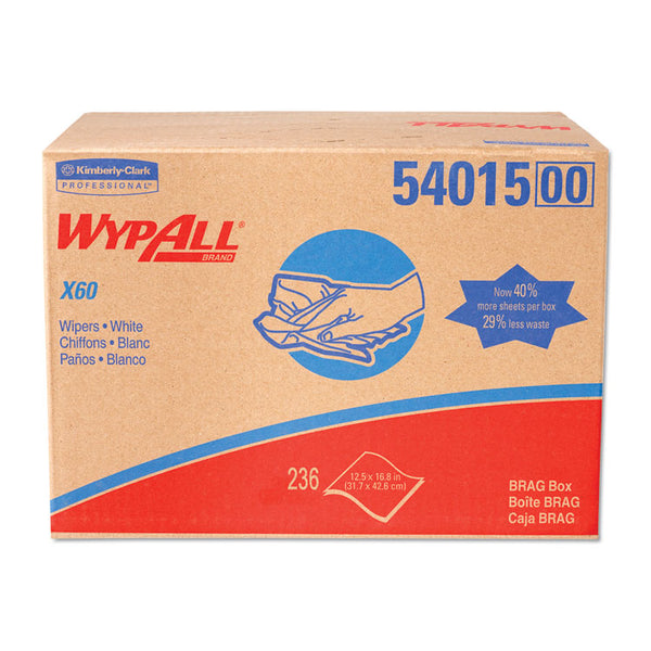 WypAll® General Clean X60 Cloths, 12.5 x 16.8, White, 236/Carton (KCC54015)