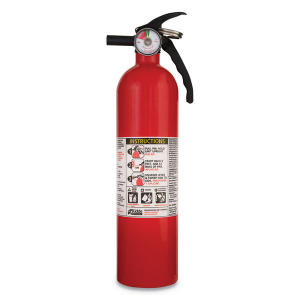 Kidde Full Home Fire Extinguisher, 1-A, 10-B:C, 2.5 lb (KID466142MTL) Each