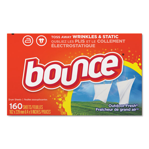 Bounce® Fabric Softener Sheets, Outdoor Fresh, 160 Sheets/Box, 6 Boxes/Carton (PGC80168CT)