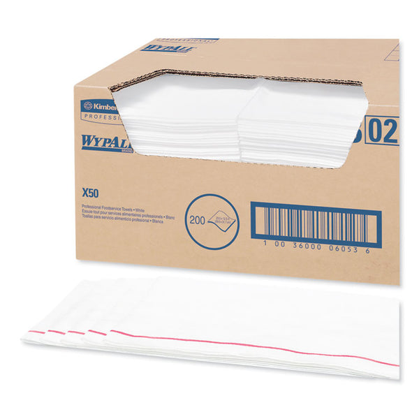 WypAll® X50 Foodservice Towels, 1/4 Fold, 23.5 x 12.5, White, 200/Carton (KCC06053) Box of 200