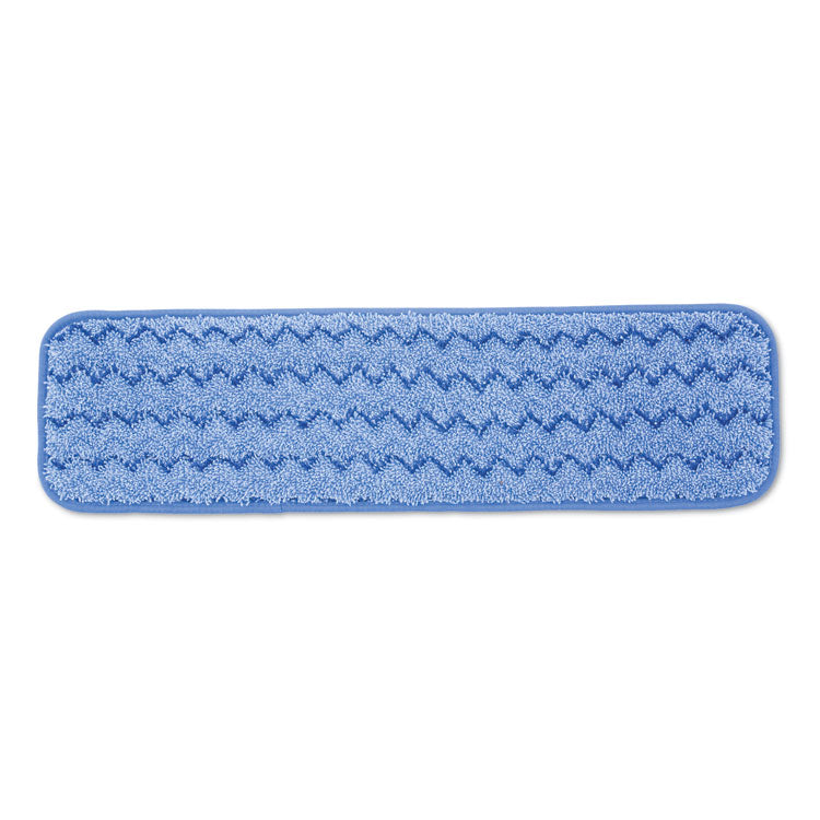 Rubbermaid® Commercial Microfiber Wet Room Pad, Split Nylon/Polyester Blend, 18", Blue, 12/Carton (RCPQ41000BLU)