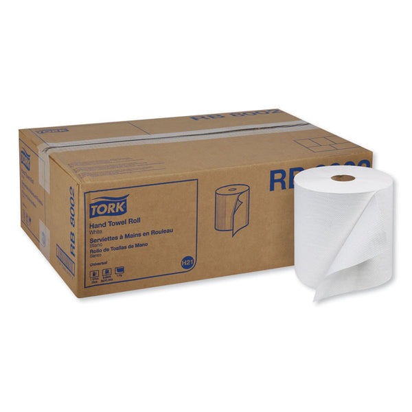 Tork® Universal Hand Towel Roll, 1-Ply, 7.88" x 800 ft, White, 6 Rolls/Carton (TRKRB8002) Case of 6