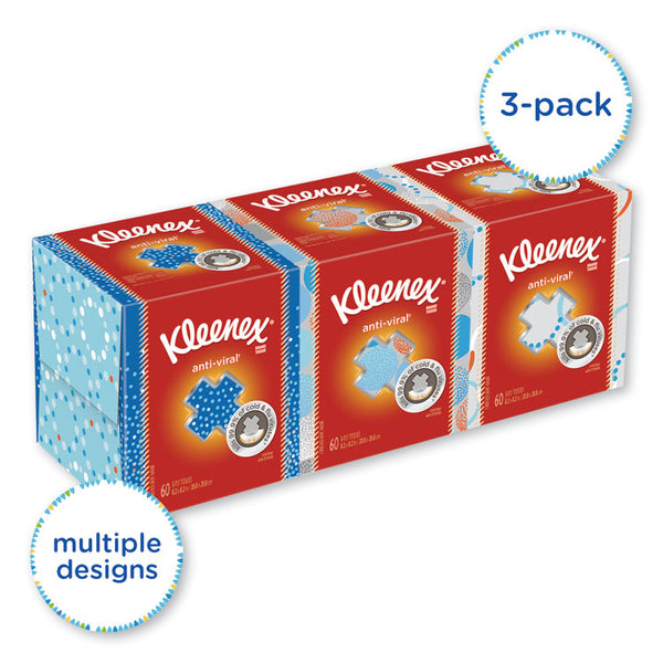 Kleenex® Boutique Anti-Viral Tissue, 3-Ply, White, Pop-Up Box, 60/Box, 3 Boxes/Pack (KCC21286) Case of 3