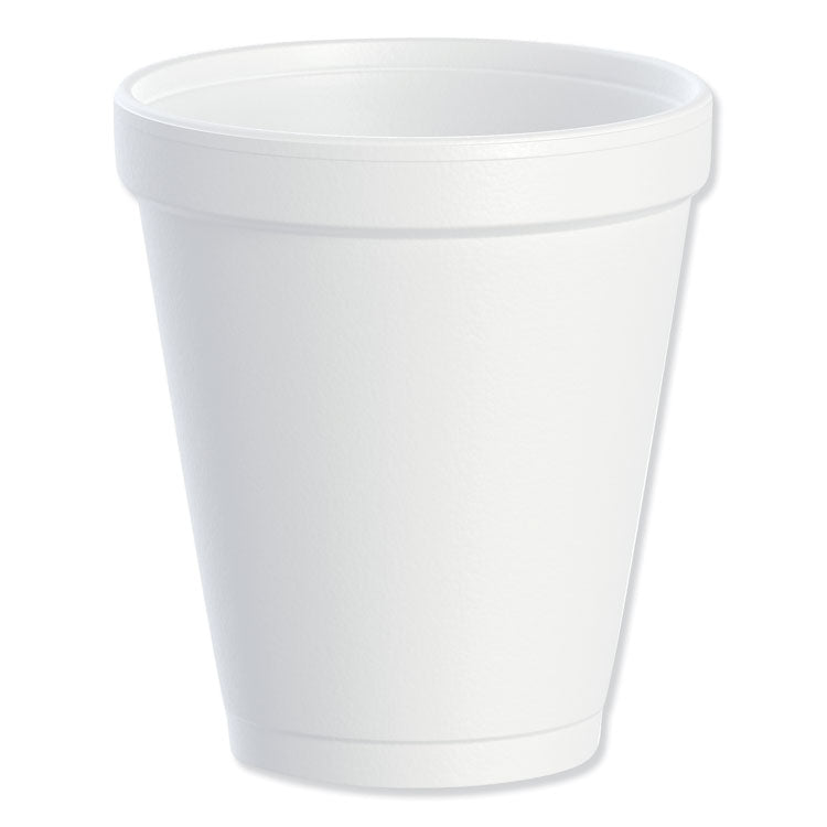 Foam Drink Cups, 8 oz, White, 25/Bag, 40 Bags/Carton (DCC8J8)