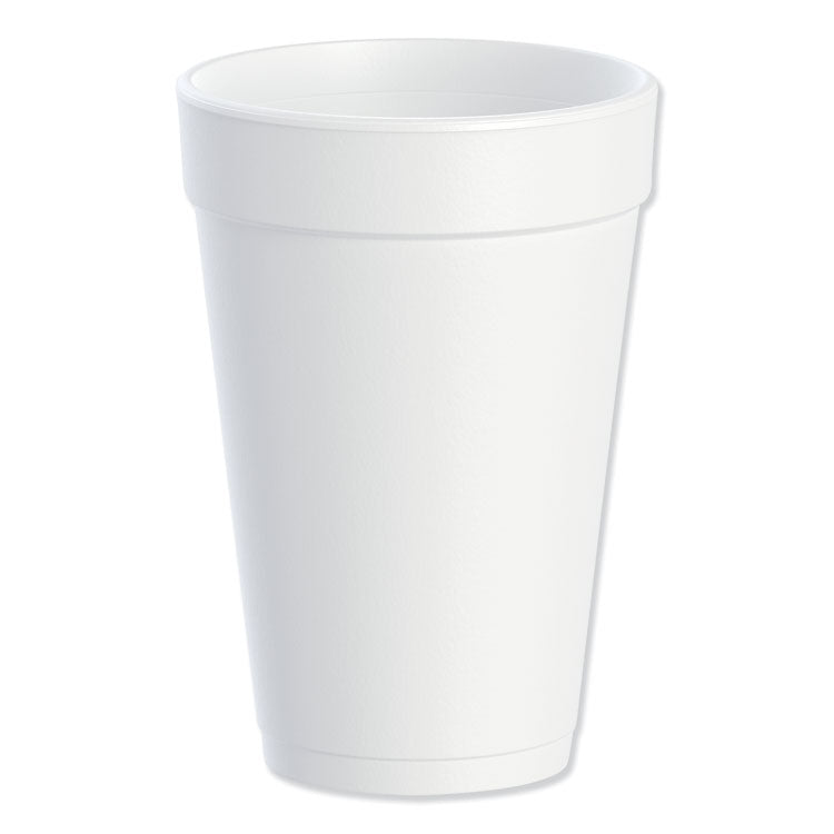 Foam Drink Cups, 16 oz, White, 25/Bag, 40 Bags/Carton (DCC16J16)