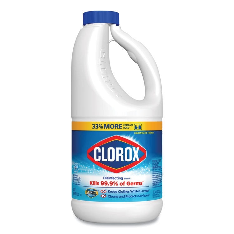Clorox® Regular Bleach with CloroMax Technology, 43 oz Bottle, 6/Carton (CLO32260)