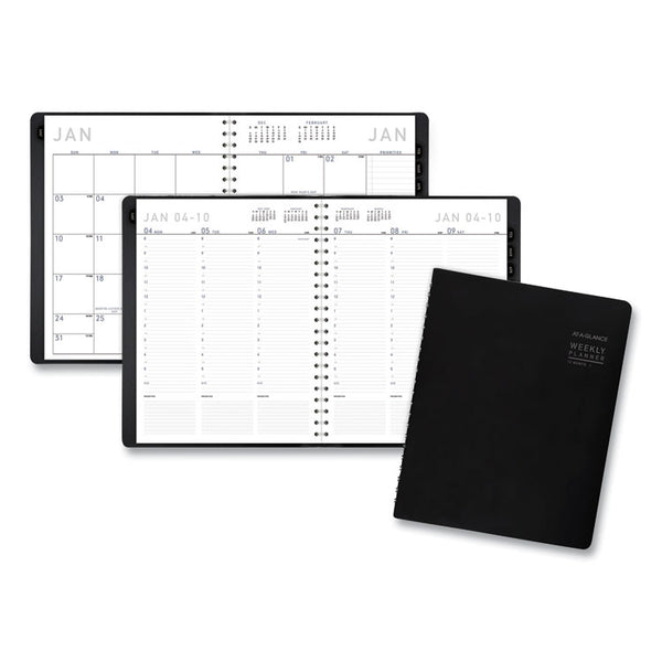 AT-A-GLANCE® Contemporary Weekly/Monthly Planner, Vertical-Column Format, 11 x 8.25, Black Cover, 12-Month (Jan to Dec): 2024 (AAG70950X05)