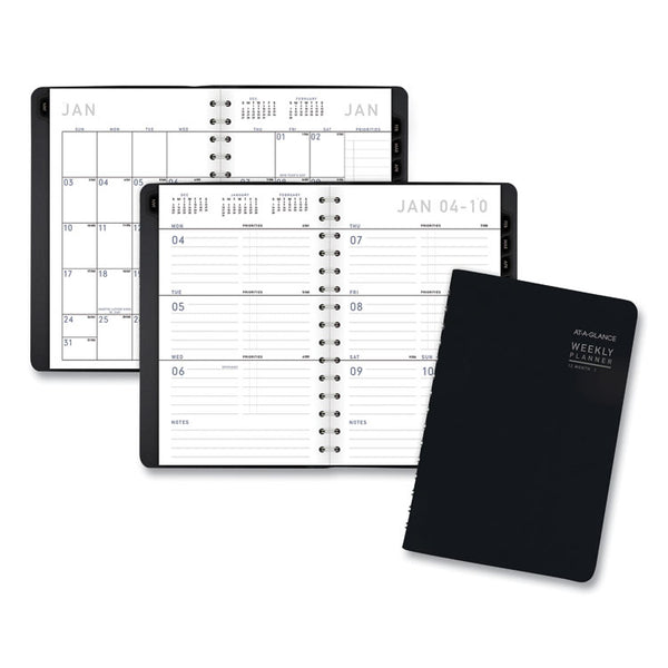 AT-A-GLANCE® Contemporary Weekly/Monthly Planner, Open-Block Format, 8.5 x 5.5, Black Cover, 12-Month (Jan to Dec): 2022 (AAG70100X05)